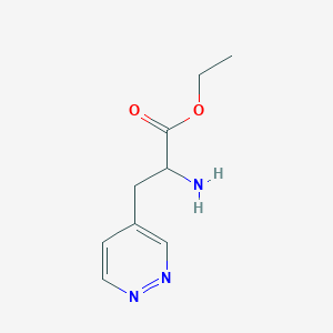 molecular formula C9H13N3O2 B13562052 Ethyl 2-amino-3-(pyridazin-4-yl)propanoate 