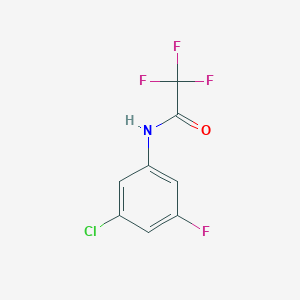 molecular formula C8H4ClF4NO B13562053 N-(3-chloro-5-fluorophenyl)-2,2,2-trifluoroacetamide 