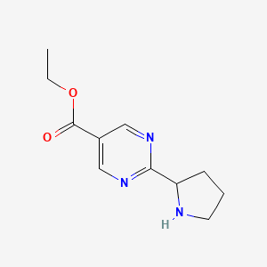 molecular formula C11H15N3O2 B13562055 Ethyl 2-pyrrolidin-2-ylpyrimidine-5-carboxylate CAS No. 944902-20-9