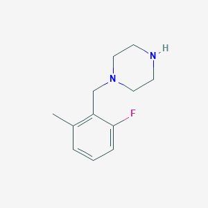 molecular formula C12H17FN2 B13562060 1-(2-Fluoro-6-methoxybenzyl)piperazine 