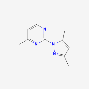 molecular formula C10H12N4 B13562118 2-(3,5-dimethyl-1H-pyrazol-1-yl)-4-methylpyrimidine 