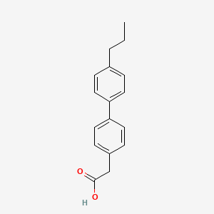 molecular formula C17H18O2 B13562204 2-[4-(4-Propylphenyl)phenyl]acetic acid 