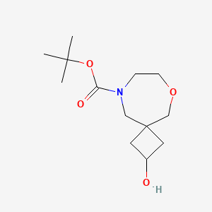 molecular formula C13H23NO4 B13562214 Tert-butyl 2-hydroxy-6-oxa-9-azaspiro[3.6]decane-9-carboxylate CAS No. 2803863-99-0