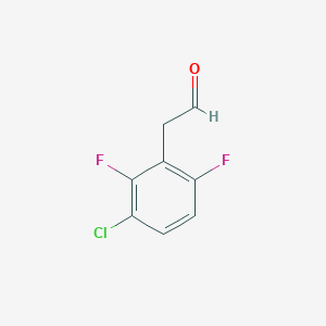 molecular formula C8H5ClF2O B13562226 2-(3-Chloro-2,6-difluorophenyl)acetaldehyde 