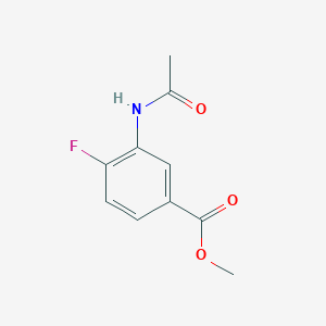 molecular formula C10H10FNO3 B13562268 Methyl 3-acetamido-4-fluorobenzoate 