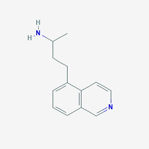 molecular formula C13H16N2 B13562317 4-(Isoquinolin-5-yl)butan-2-amine 