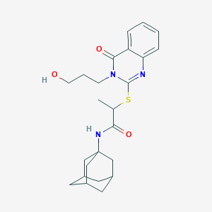 N-(adamantan-1-yl)-2-{[3-(3-hydroxypropyl)-4-oxo-3,4-dihydroquinazolin-2-yl]sulfanyl}propanamide