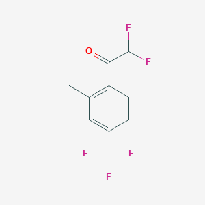 molecular formula C10H7F5O B13562344 2,2-Difluoro-1-(2-methyl-4-(trifluoromethyl)phenyl)ethanone 