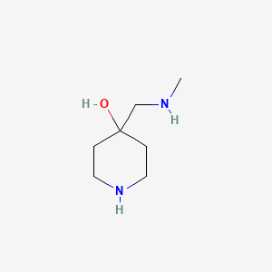 molecular formula C7H16N2O B13562357 4-[(Methylamino)methyl]piperidin-4-ol 