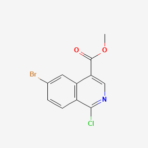 molecular formula C11H7BrClNO2 B13562391 Methyl 6-bromo-1-chloroisoquinoline-4-carboxylate 