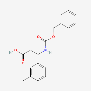 molecular formula C18H19NO4 B13562419 3-{[(Benzyloxy)carbonyl]amino}-3-(3-methylphenyl)propanoic acid 