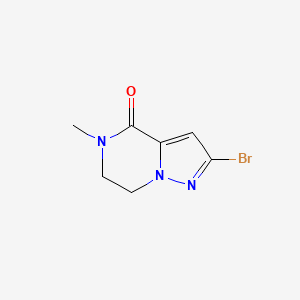 molecular formula C7H8BrN3O B13562451 2-bromo-5-methyl-4H,5H,6H,7H-pyrazolo[1,5-a]pyrazin-4-one 