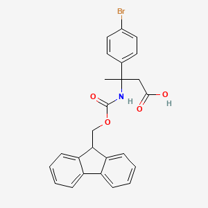 molecular formula C25H22BrNO4 B13562558 3-(4-bromophenyl)-3-({[(9H-fluoren-9-yl)methoxy]carbonyl}amino)butanoic acid 