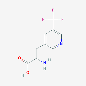 molecular formula C9H9F3N2O2 B13562568 2-Amino-3-[5-(trifluoromethyl)pyridin-3-yl]propanoic acid 