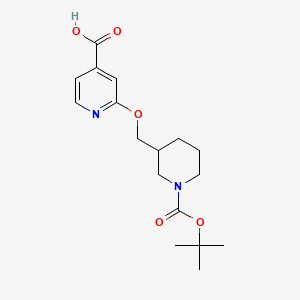 molecular formula C17H24N2O5 B13562661 2-({1-[(Tert-butoxy)carbonyl]piperidin-3-yl}methoxy)pyridine-4-carboxylicacid 