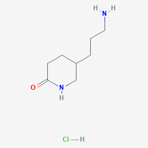 molecular formula C8H17ClN2O B13562732 5-(3-Aminopropyl)piperidin-2-one hydrochloride 