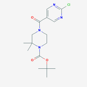 Tert-butyl 4-(2-chloropyrimidine-5-carbonyl)-2,2-dimethylpiperazine-1-carboxylate