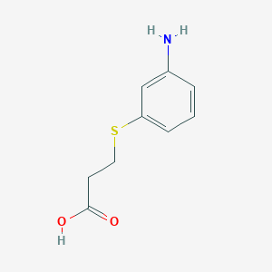 molecular formula C9H11NO2S B13562771 3-((3-Aminophenyl)thio)propanoic acid 