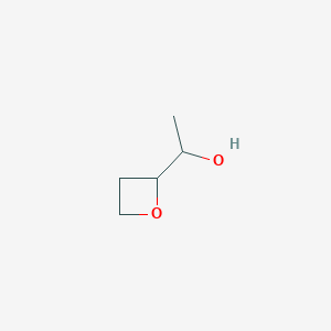 molecular formula C5H10O2 B13562775 1-(oxetan-2-yl)ethan-1-ol,Mixtureofdiastereomers 