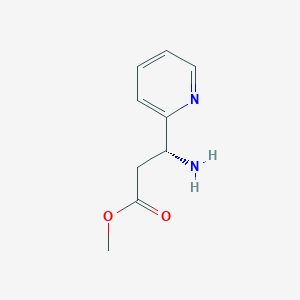 molecular formula C9H12N2O2 B13562800 Methyl (r)-3-amino-3-(pyridin-2-yl)propanoate 