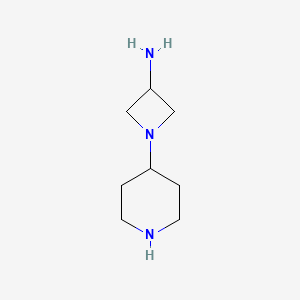 molecular formula C8H17N3 B13562812 1-(Piperidin-4-YL)azetidin-3-amine 