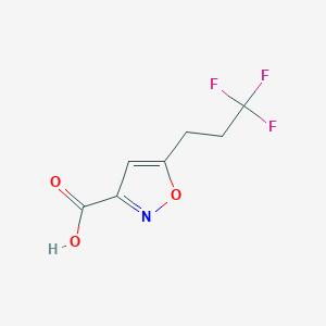 molecular formula C7H6F3NO3 B13562848 5-(3,3,3-Trifluoropropyl)-1,2-oxazole-3-carboxylic acid 