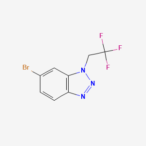 molecular formula C8H5BrF3N3 B13562877 6-bromo-1-(2,2,2-trifluoroethyl)-1H-1,2,3-benzotriazole 