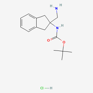 tert-butylN-[2-(aminomethyl)-2,3-dihydro-1H-inden-2-yl]carbamatehydrochloride