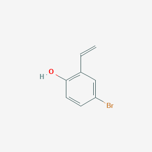 molecular formula C8H7BrO B13562977 4-Bromo-2-ethenylphenol 