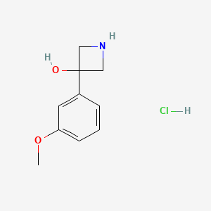 molecular formula C10H14ClNO2 B13563045 3-(3-Methoxyphenyl)azetidin-3-olhydrochloride 