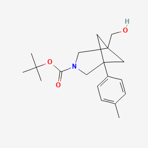 molecular formula C19H27NO3 B13563073 Tert-butyl 1-(hydroxymethyl)-5-(4-methylphenyl)-3-azabicyclo[3.1.1]heptane-3-carboxylate 