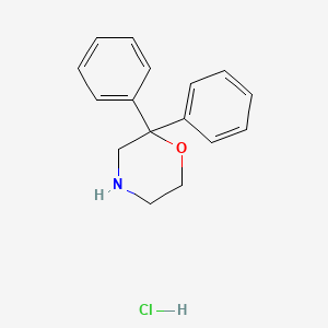 molecular formula C16H18ClNO B13563080 2,2-Diphenylmorpholine hydrochloride 