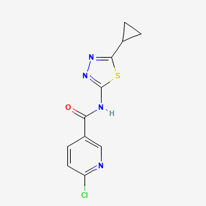 molecular formula C11H9ClN4OS B13563137 6-chloro-N-(5-cyclopropyl-1,3,4-thiadiazol-2-yl)pyridine-3-carboxamide CAS No. 782460-68-8