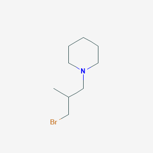 molecular formula C9H18BrN B13563139 1-(3-Bromo-2-methylpropyl)piperidine 