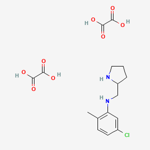 molecular formula C16H21ClN2O8 B1356314 5-氯-2-甲基-N-(2-吡咯烷基甲基)苯胺二草酸盐 CAS No. 1177341-17-1