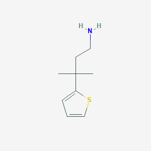 molecular formula C9H15NS B13563156 3-Methyl-3-(thiophen-2-yl)butan-1-amine 