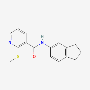 molecular formula C16H16N2OS B13563171 N-(2,3-dihydro-1H-inden-5-yl)-2-methylsulfanylpyridine-3-carboxamide CAS No. 5538-78-3