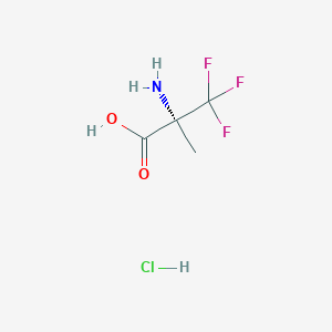 molecular formula C4H7ClF3NO2 B13563185 (2R)-2-amino-3,3,3-trifluoro-2-methylpropanoicacidhydrochloride 