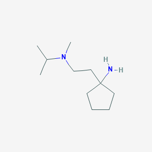 molecular formula C11H24N2 B13563194 1-(2-(Isopropyl(methyl)amino)ethyl)cyclopentan-1-amine 