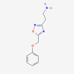 molecular formula C11H13N3O2 B13563225 2-(5-(Phenoxymethyl)-1,2,4-oxadiazol-3-yl)ethan-1-amine 