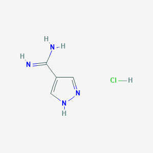 molecular formula C4H7ClN4 B13563245 1H-pyrazole-4-carboximidamide hydrochloride 