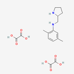 molecular formula C17H24N2O8 B1356325 2,5-dimethyl-N-(pyrrolidin-2-ylmethyl)aniline dioxalate CAS No. 1177317-30-4