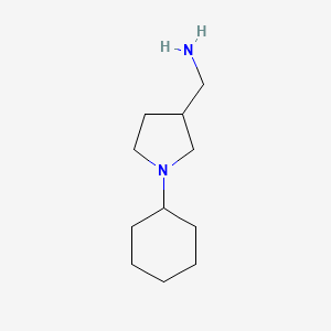 molecular formula C11H22N2 B1356329 1-(1-Cyclohexylpyrrolidin-3-yl)methanamine CAS No. 914202-86-1