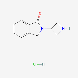 molecular formula C11H13ClN2O B13563302 2-(azetidin-3-yl)-2,3-dihydro-1H-isoindol-1-onehydrochloride 