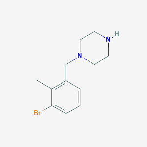 molecular formula C12H17BrN2 B13563326 1-[(3-Bromo-2-methylphenyl)methyl]piperazine 