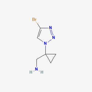 molecular formula C6H9BrN4 B13563372 1-[1-(4-bromo-1H-1,2,3-triazol-1-yl)cyclopropyl]methanamine 