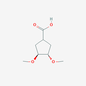 molecular formula C8H14O4 B13563392 (3S,4S)-3,4-dimethoxycyclopentane-1-carboxylic acid 