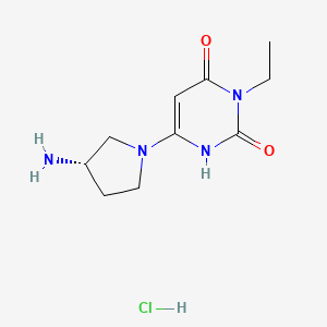 6-[(3S)-3-aminopyrrolidin-1-yl]-3-ethyl-1,2,3,4-tetrahydropyrimidine-2,4-dionehydrochloride