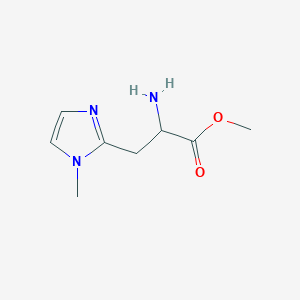 molecular formula C8H13N3O2 B13563449 methyl 2-amino-3-(1-methyl-1H-imidazol-2-yl)propanoate 