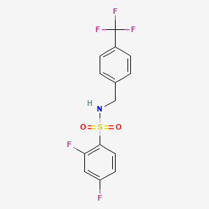 2,4-difluoro-N-{[4-(trifluoromethyl)phenyl]methyl}benzene-1-sulfonamide